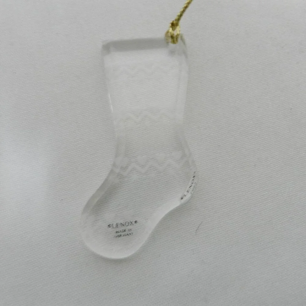 Lenox Crystal Vintage 1992 Heart embossed Stocking w/ Box Holidays